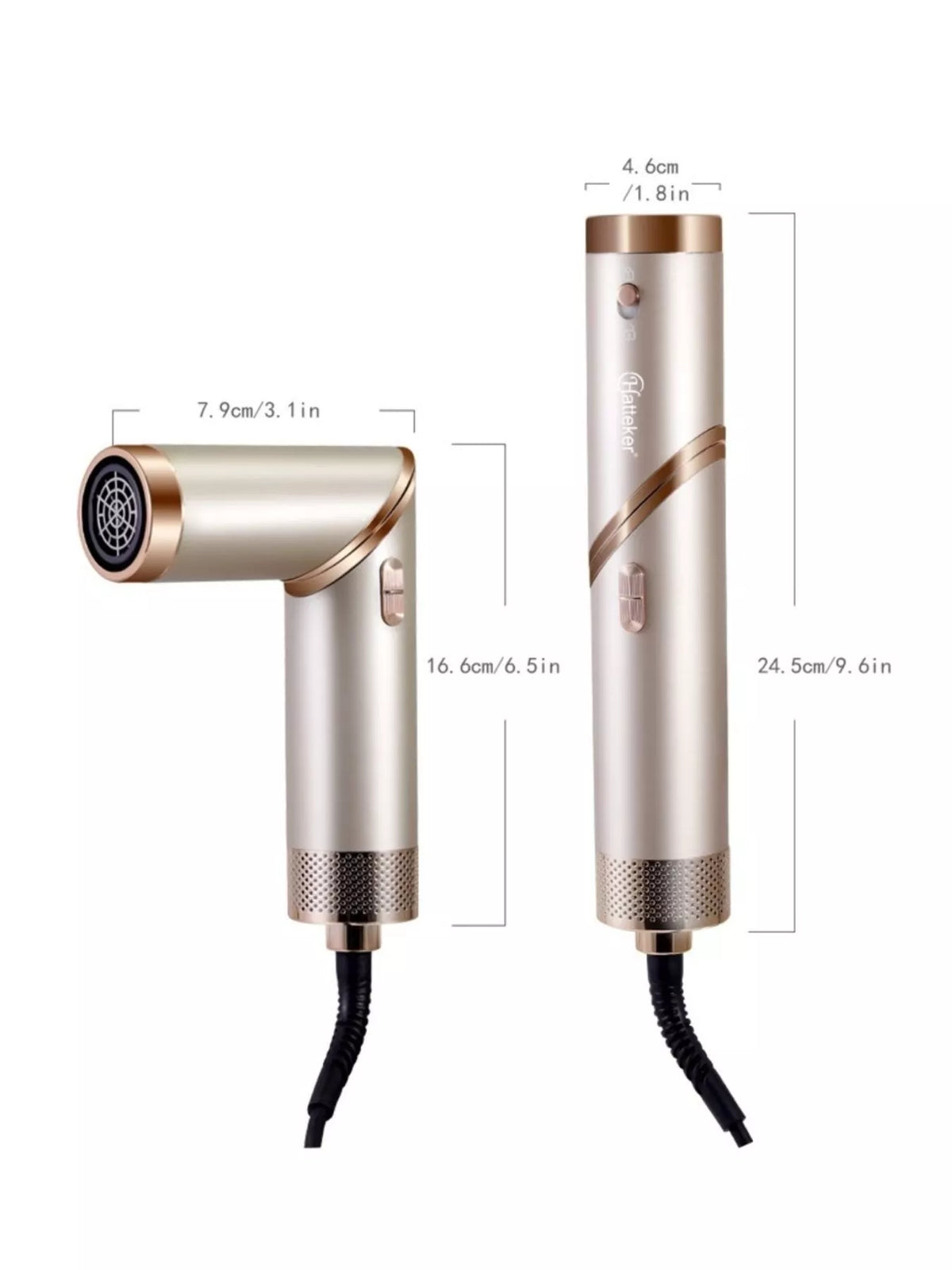 Hot air styler in use