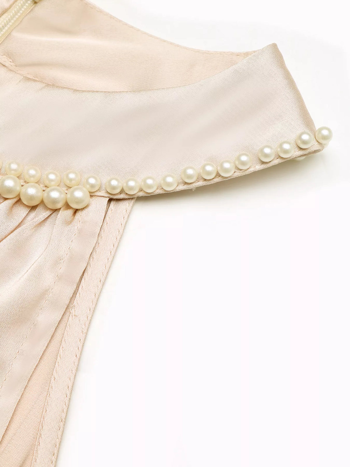 Pearl Halter Satin Midi Dress styled look