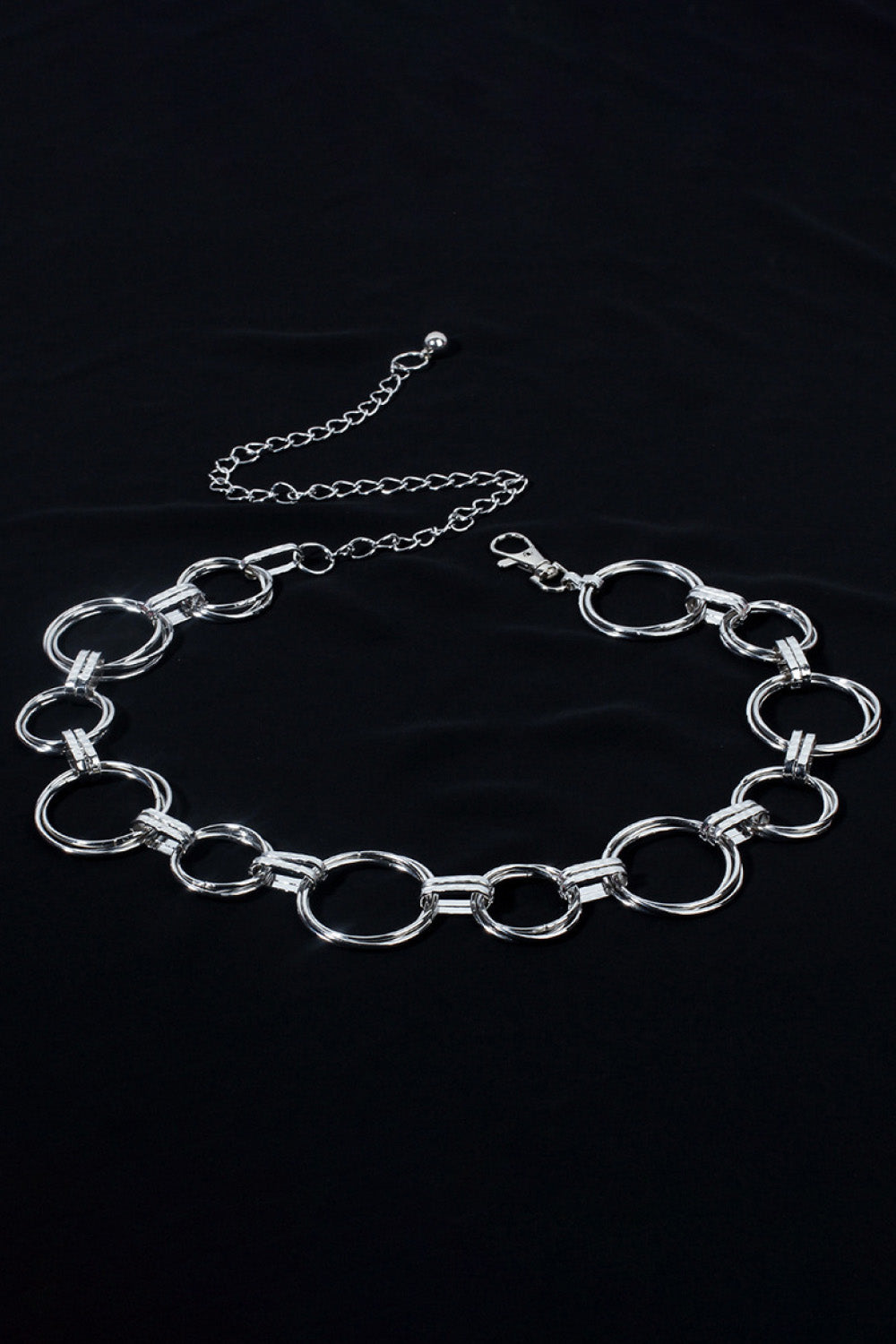 Alloy Chain Circle Shape Belt Silver One Size - Fashorio