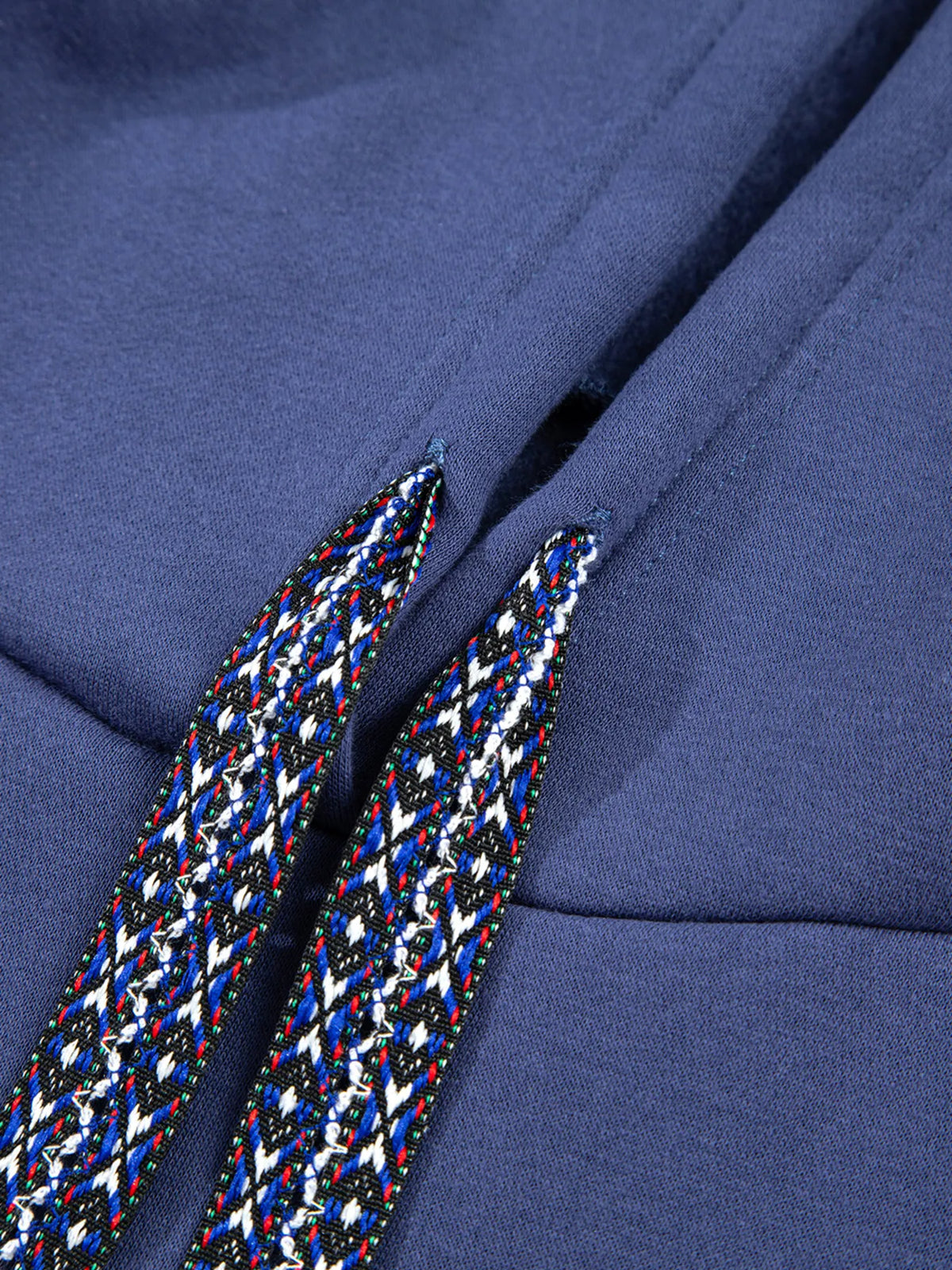 Oversized navy tunic hoodie detail