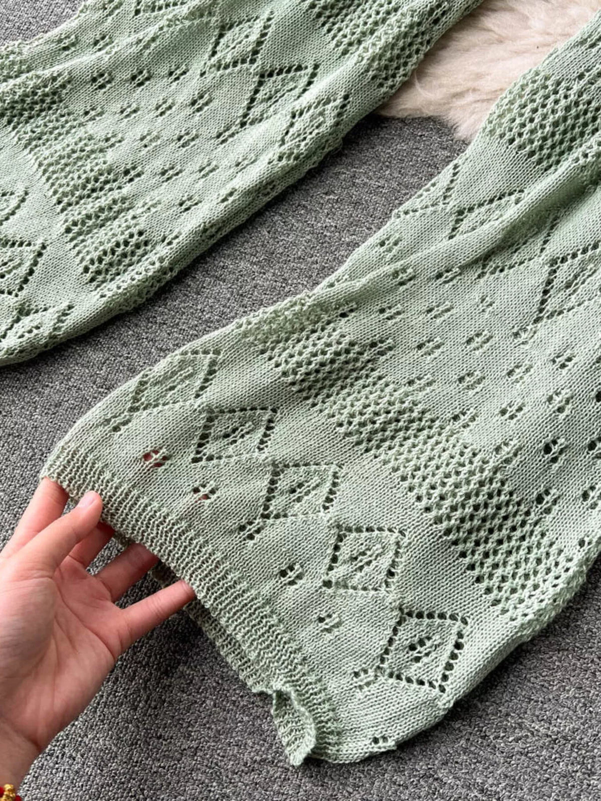 Crochet set in white colorway