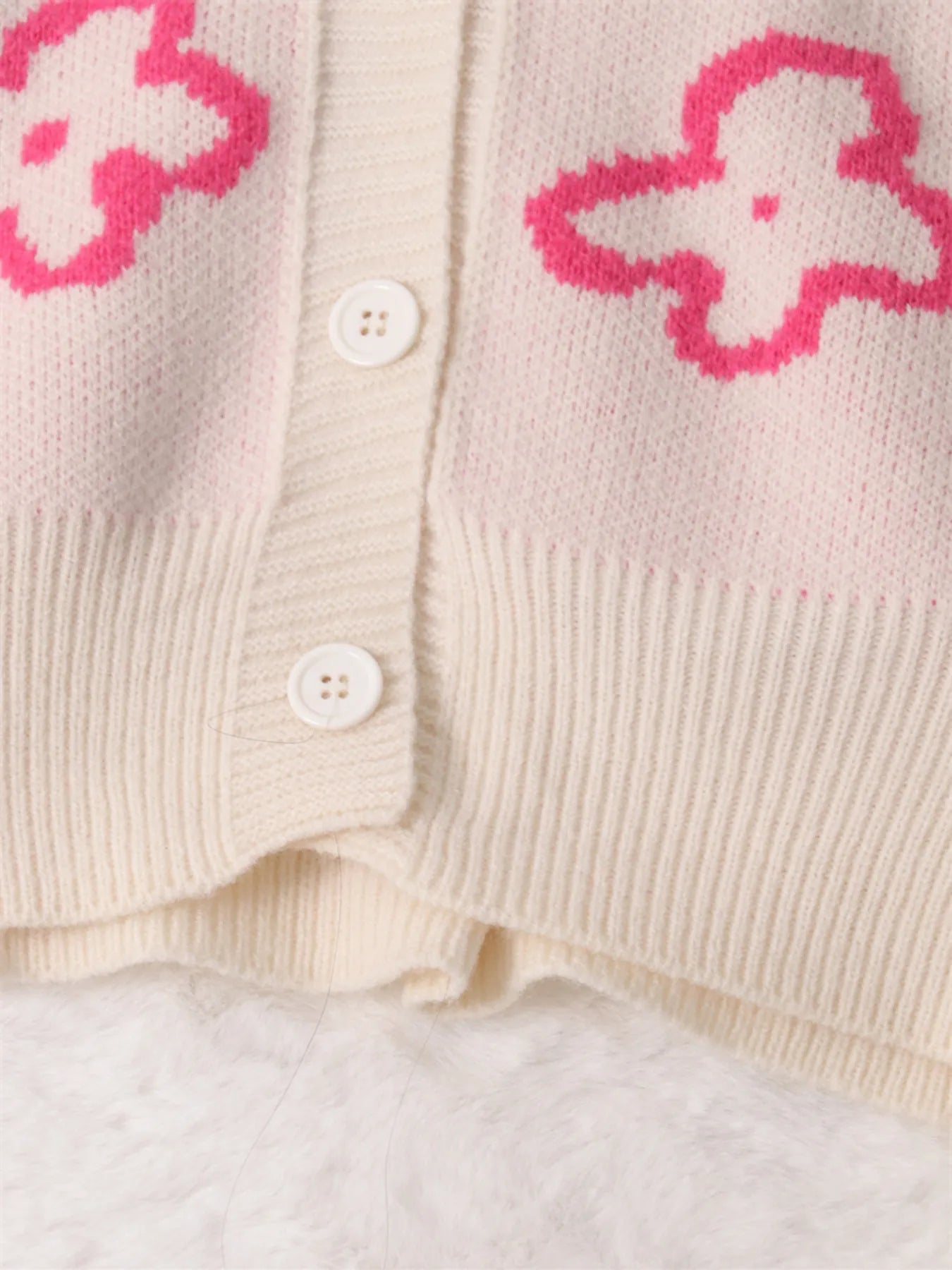 Floral Pattern Button-Up Cardigan - Fashorio