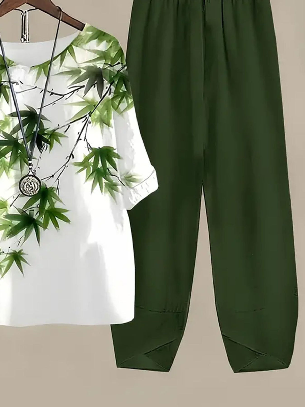 Printed Half Sleeve Top and Pants Set, view 22