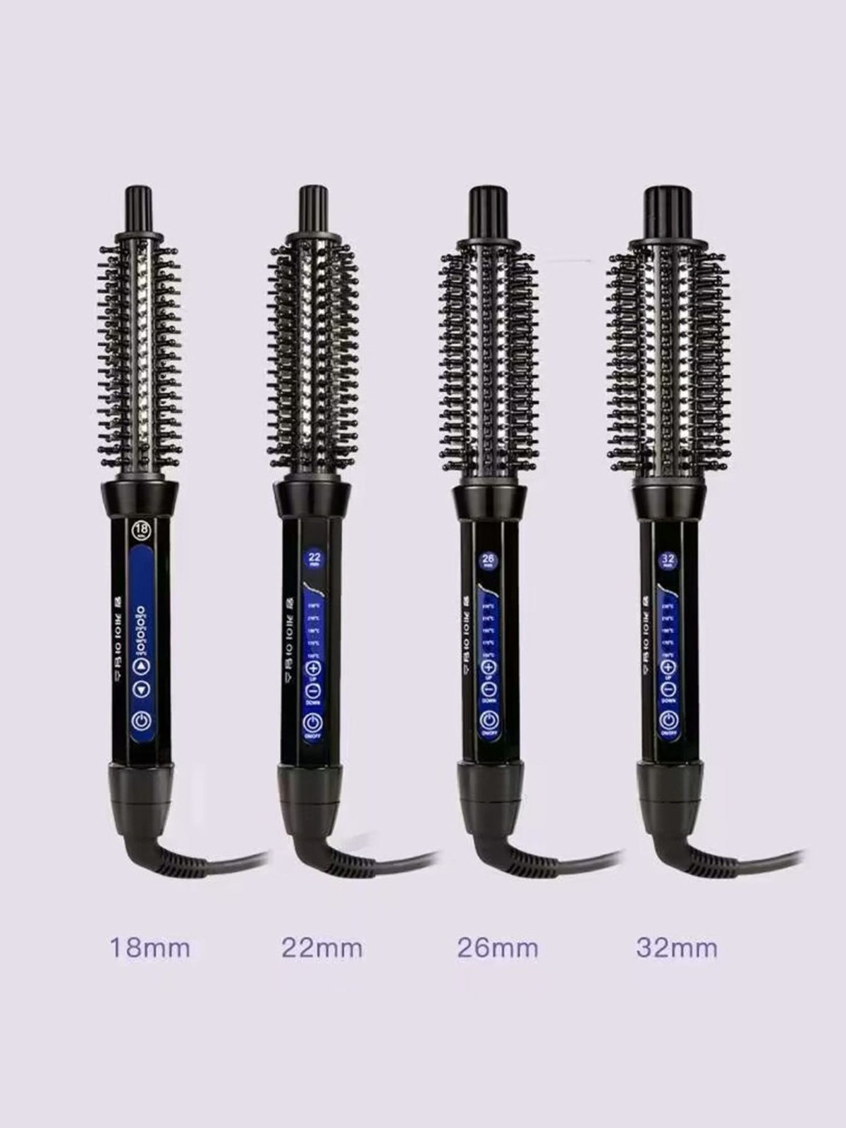 Curling iron handle and controls detail