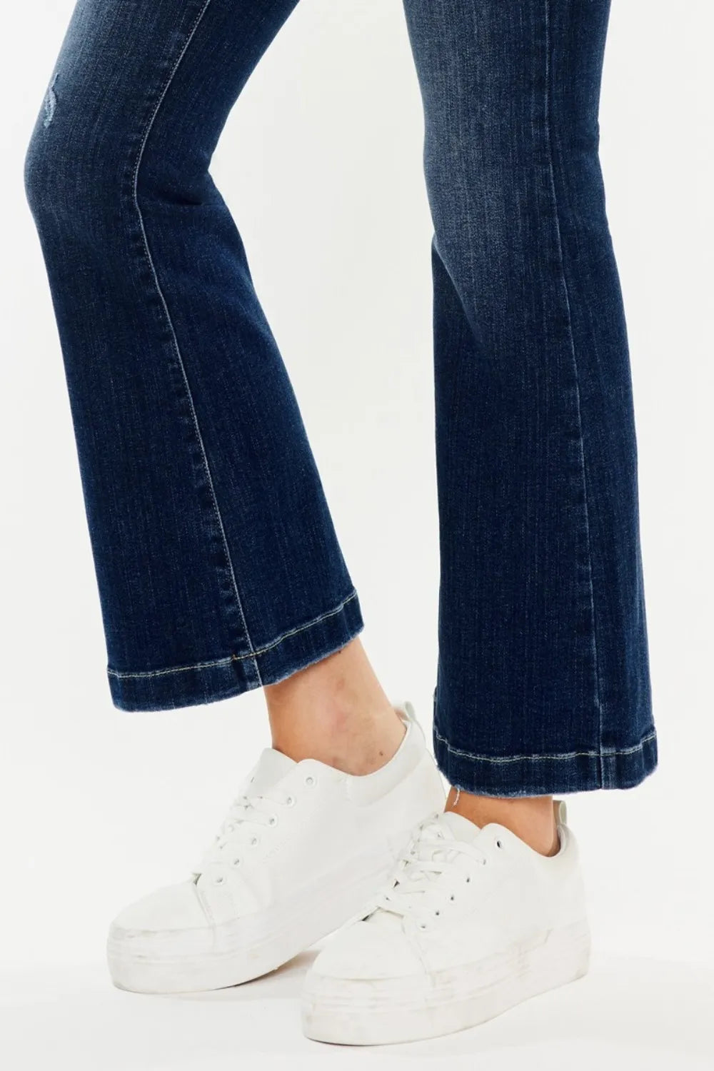 Kancan Mid Rise Button Fly Flare Jeans - Fashorio