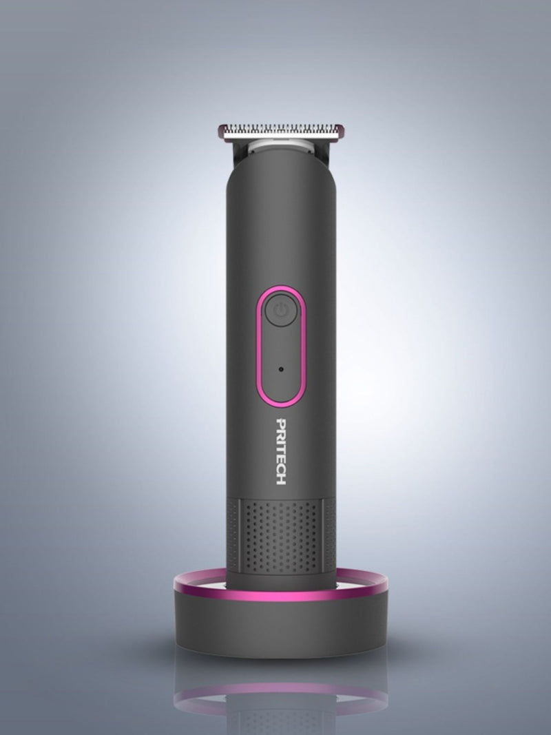 Dark gray cordless rechargeable hair clipper