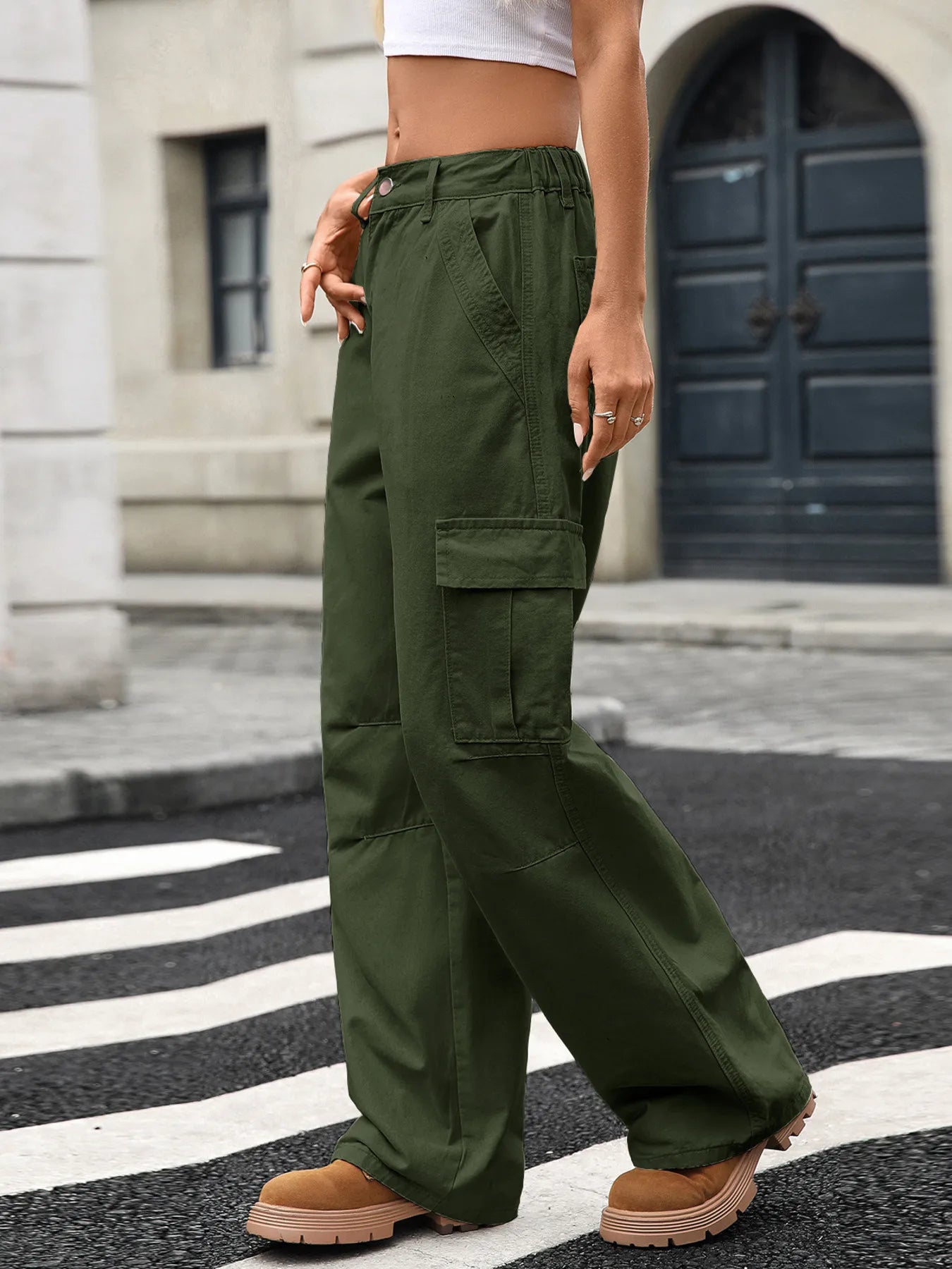 Baeful Wide Leg Cargo Jeans