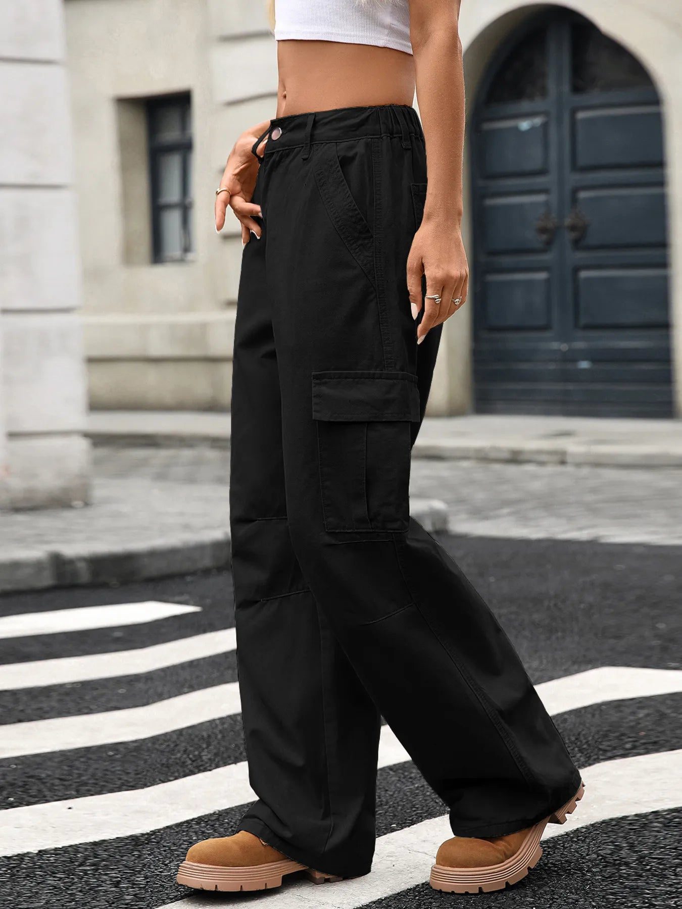 Baeful Wide Leg Cargo Jeans