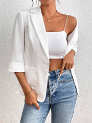 Bally Love Blazers White / S Classic Lapel Collar One Button Blazer