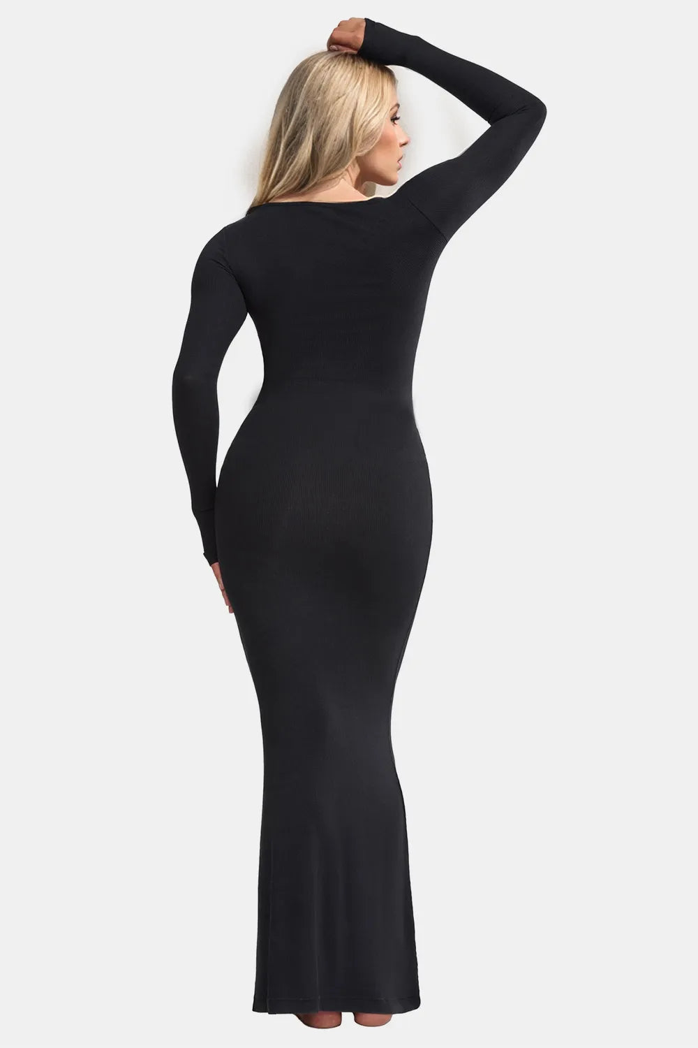 Basic Bae Basic Bae Built-In Shapewear Square Neck Long Sleeve Maxi Dress