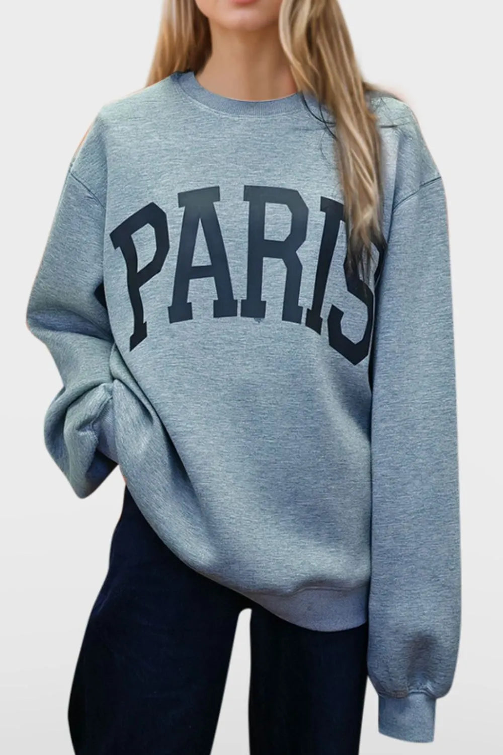 Basic Bae Basic Bae PARIS Round Neck Long Sleeve Air Scuba Sweatshirt