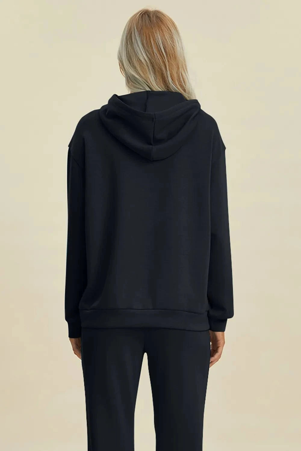 Basic Bae Dresses Basic Bae Full Size Air Scuba Drawstring Long Sleeve Hoodie with Kangaroo Pocket