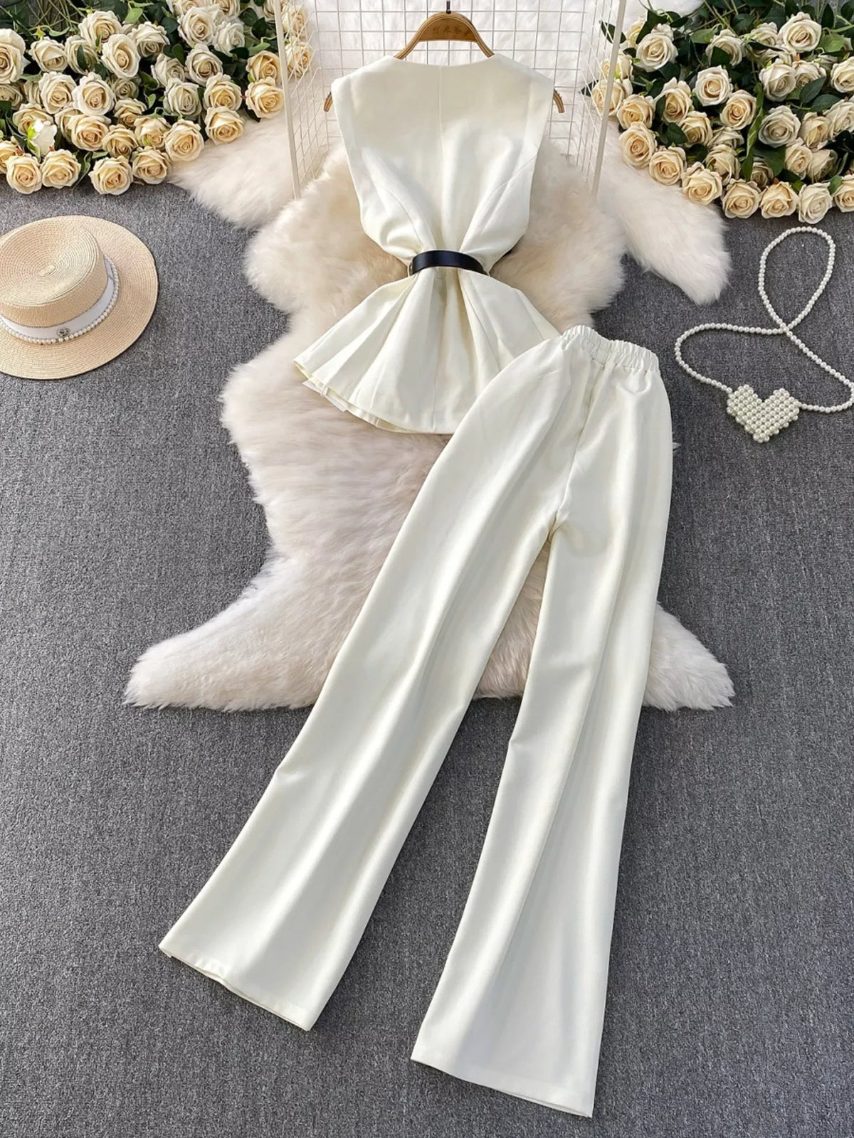 Sleeveless two piece set side view