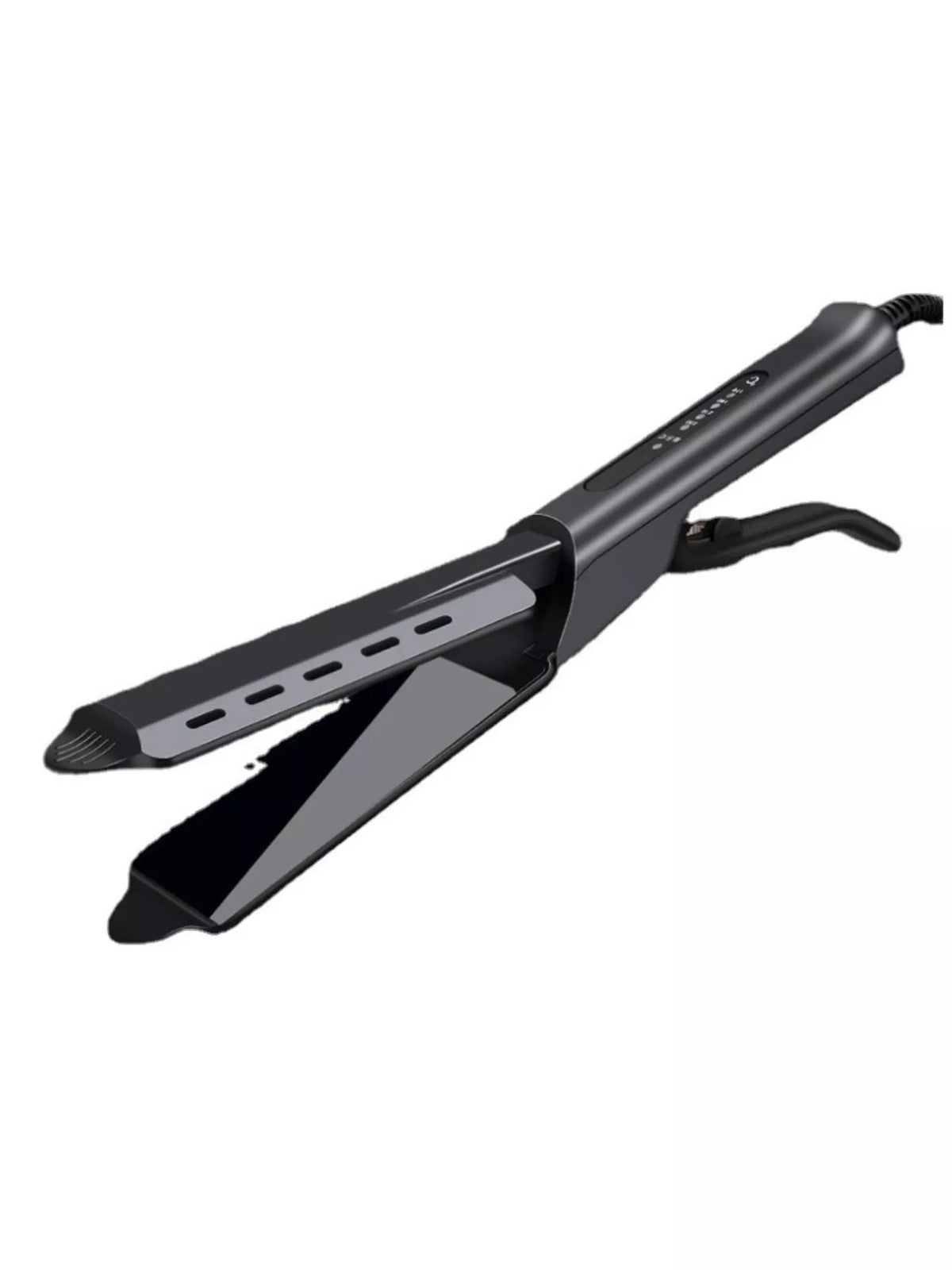 Hair straightener controls close up