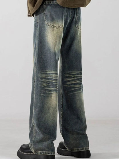 Men's Full Size Wide Leg Washed Jeans Plus Size - Fashorio