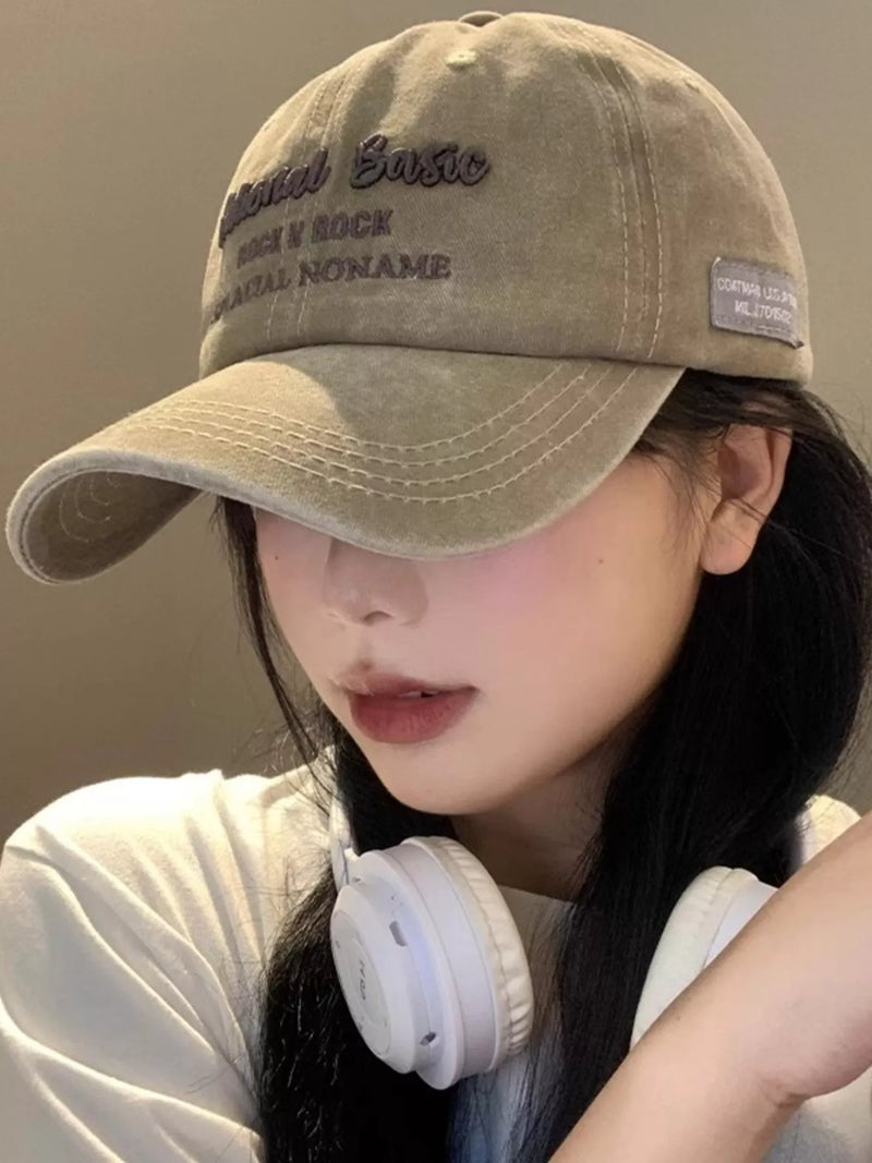 Monarch Millinery embroidered washed baseball cap, front view