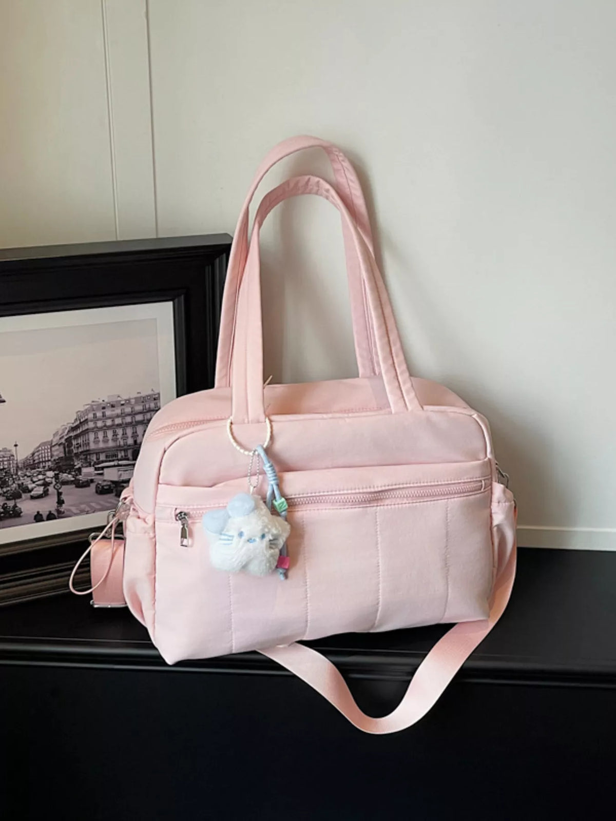 Nylon duffel bag interior space