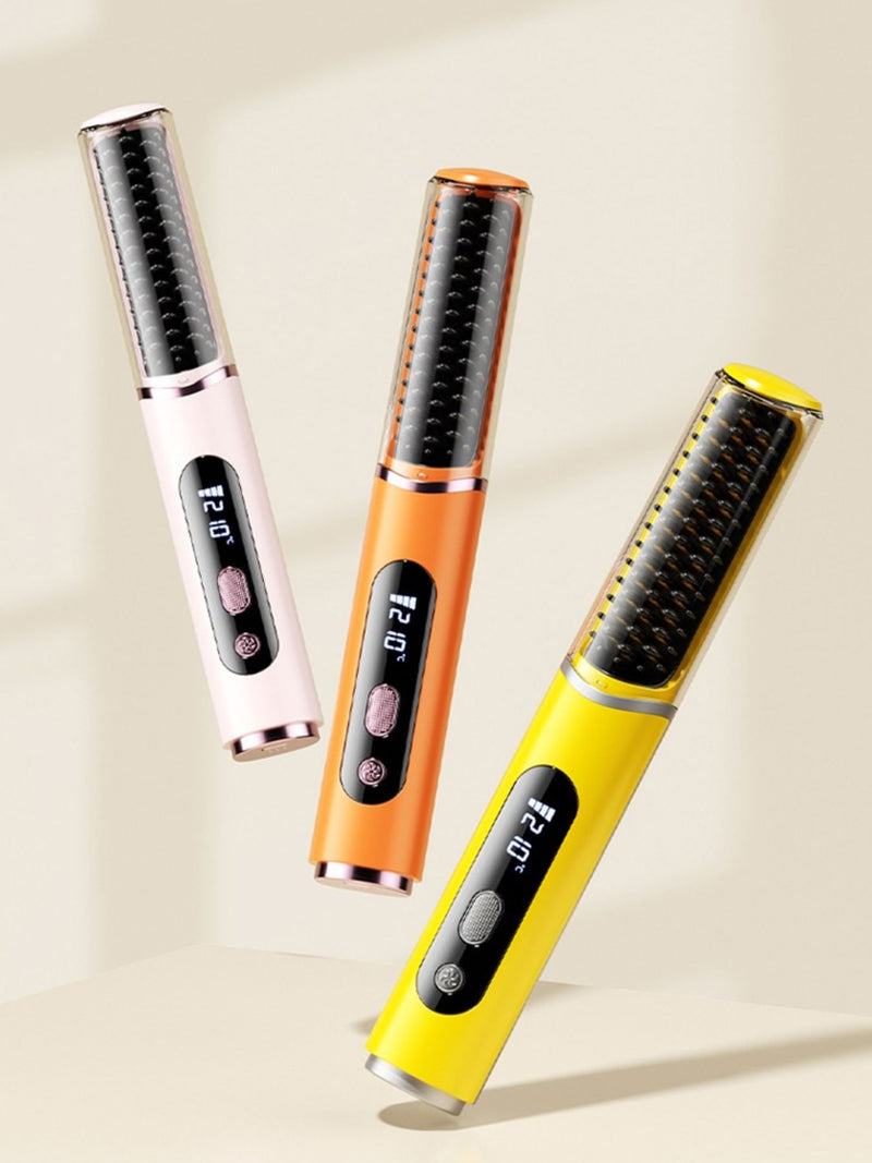 Fast heating hair straightening comb front view