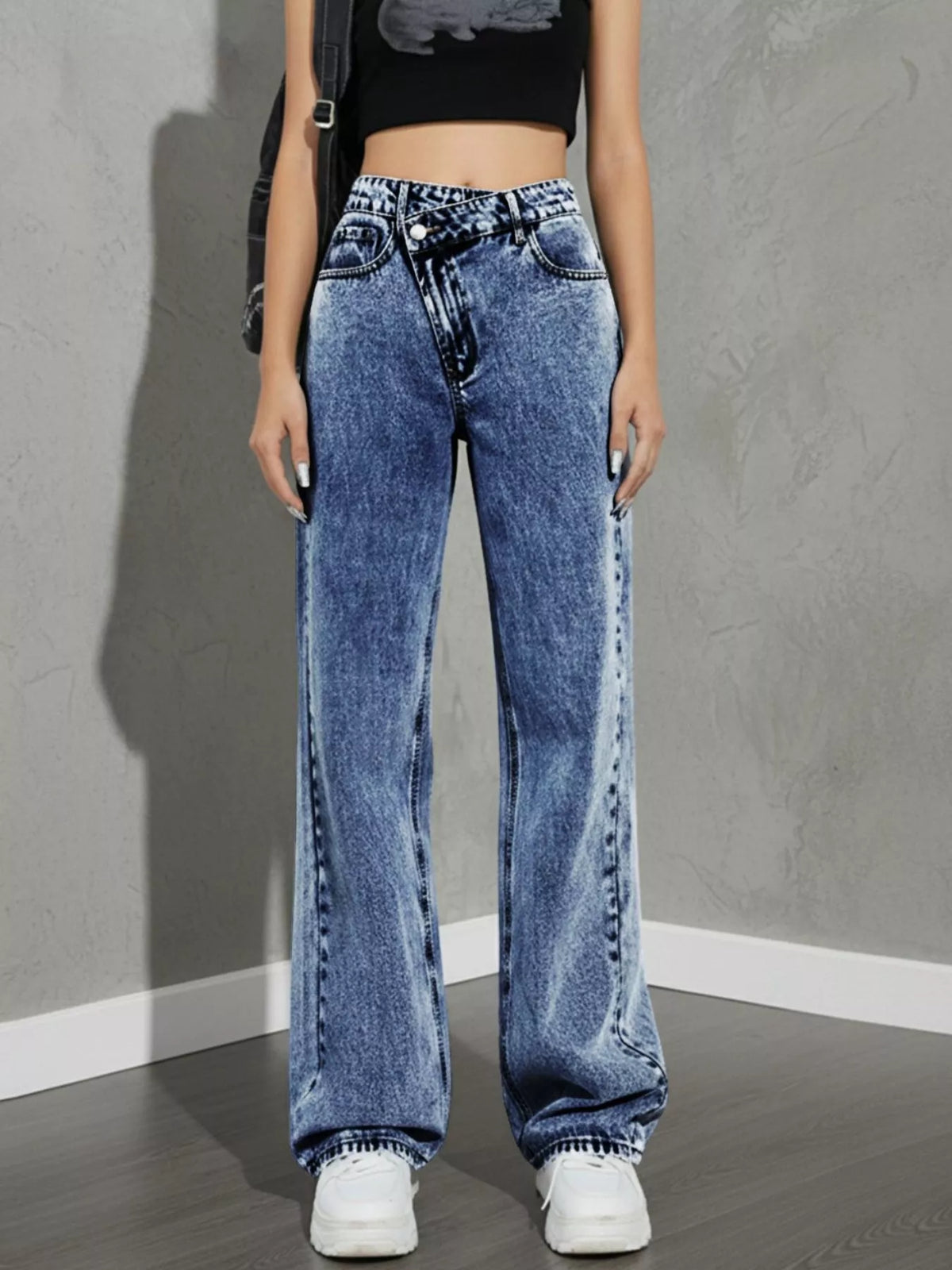 Classic High Waist Wide Leg Jeans, view 19