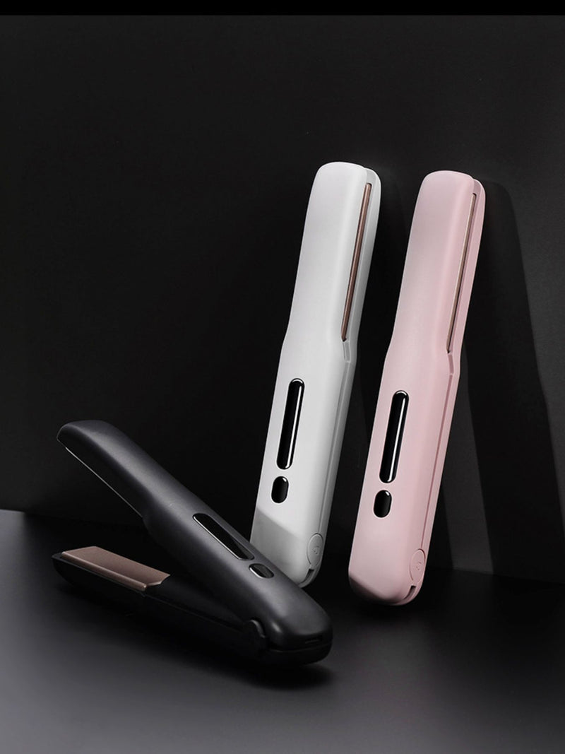 Portable cordless hair straightener front view