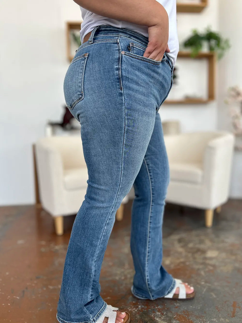 Judy Blue Mid Rise Straight Jeans view 11