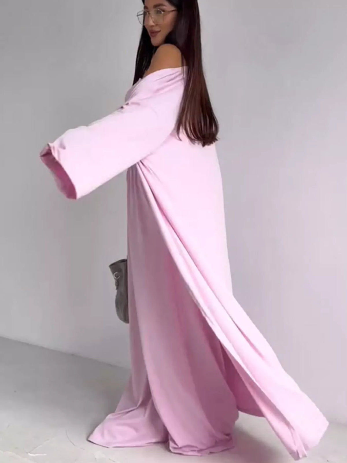 Wide leg pants set with tube top and cardigan detail