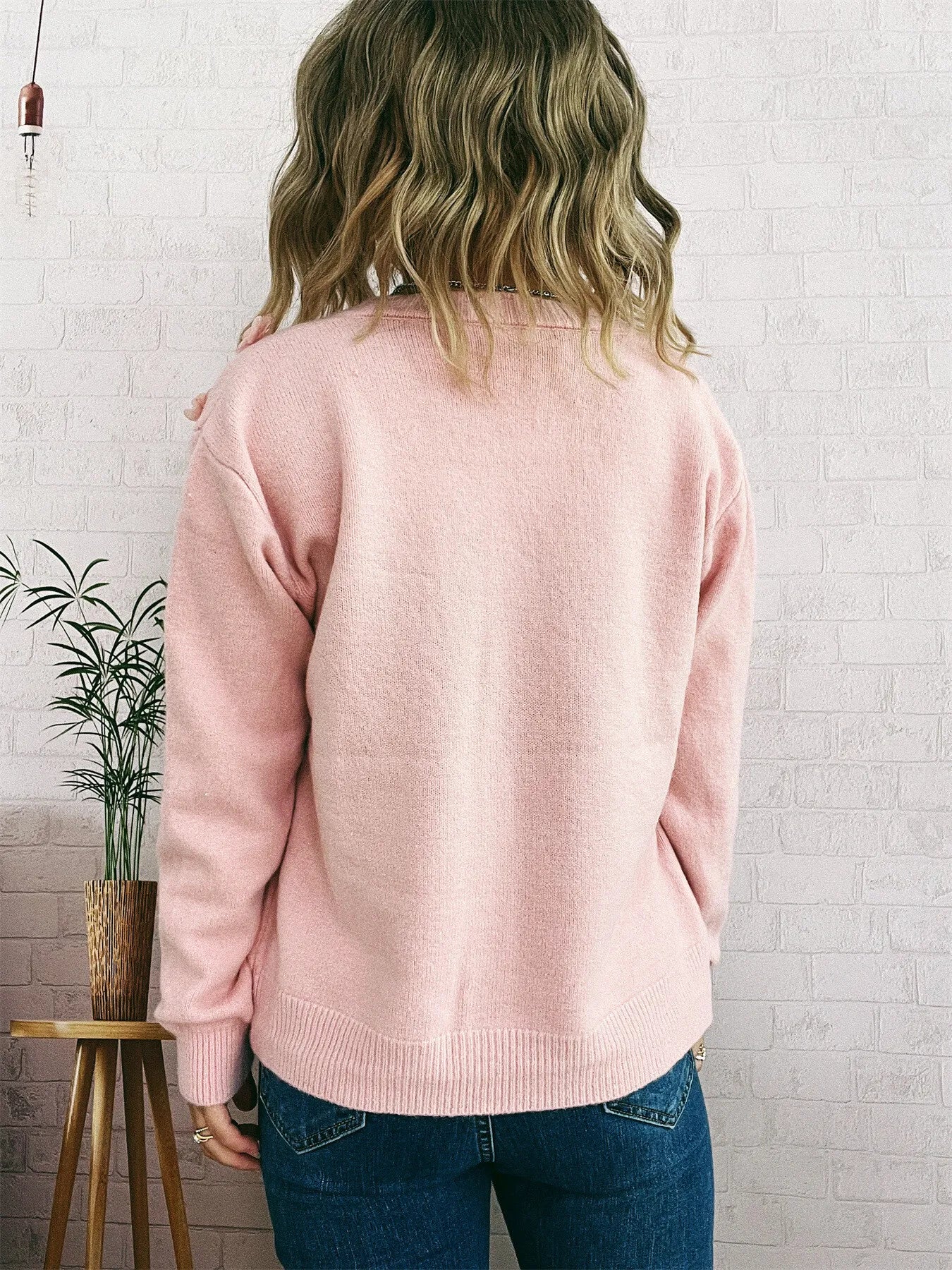 Flower Button Up Long Sleeve Cardigan - Fashorio