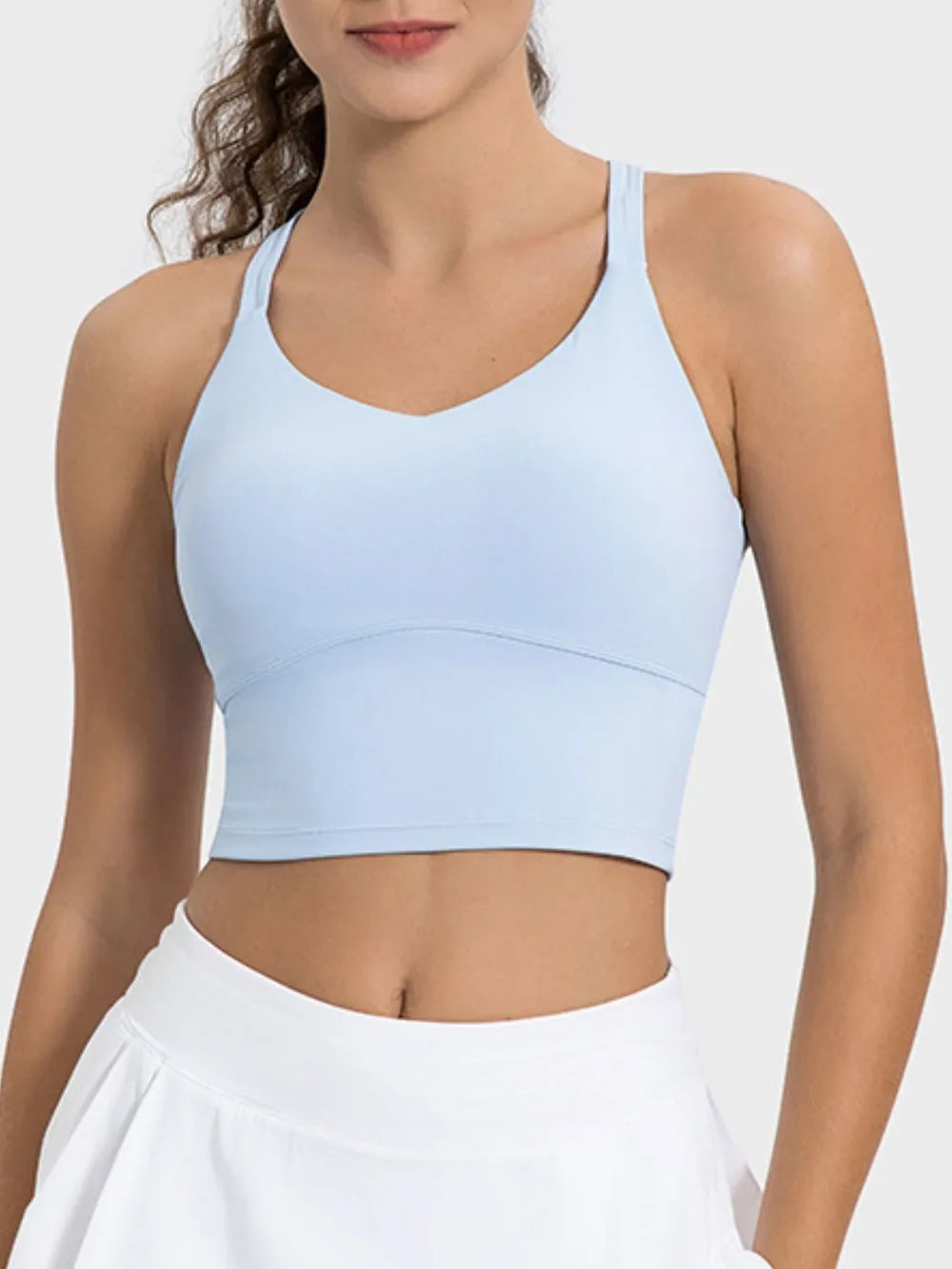 Millennia Crisscross Round Neck Active Tank - Fashorio