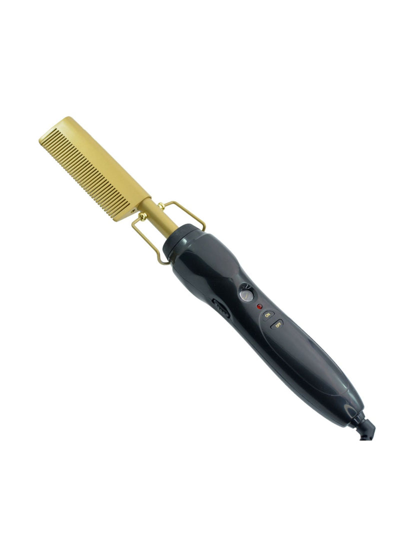 Heated straightening comb in black
