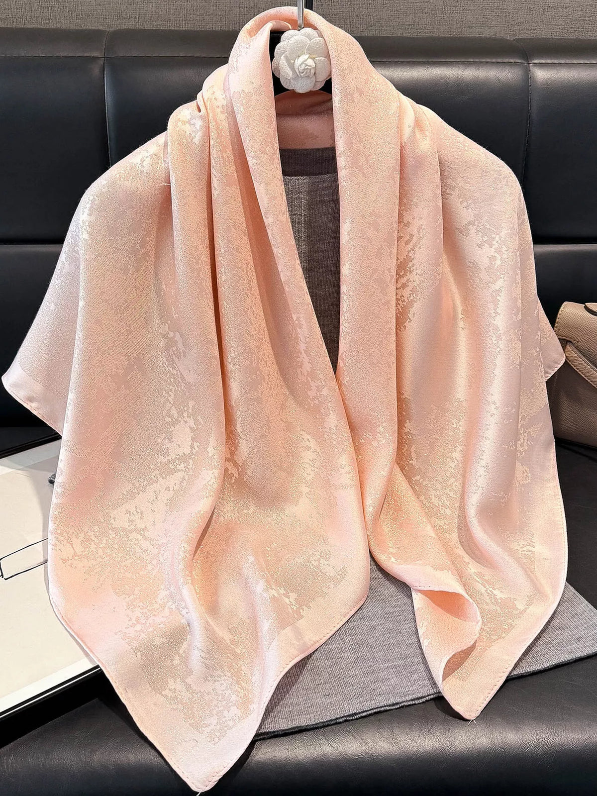 Grey lightweight square scarf