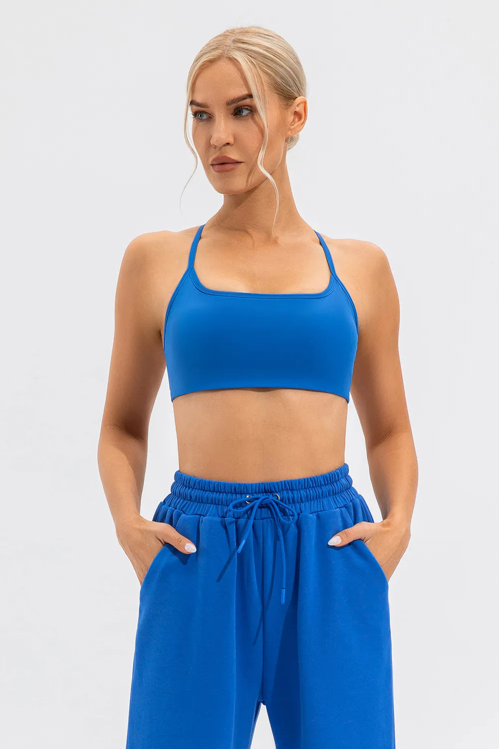 Crisscross Spaghetti Strap Active Cami front view 8