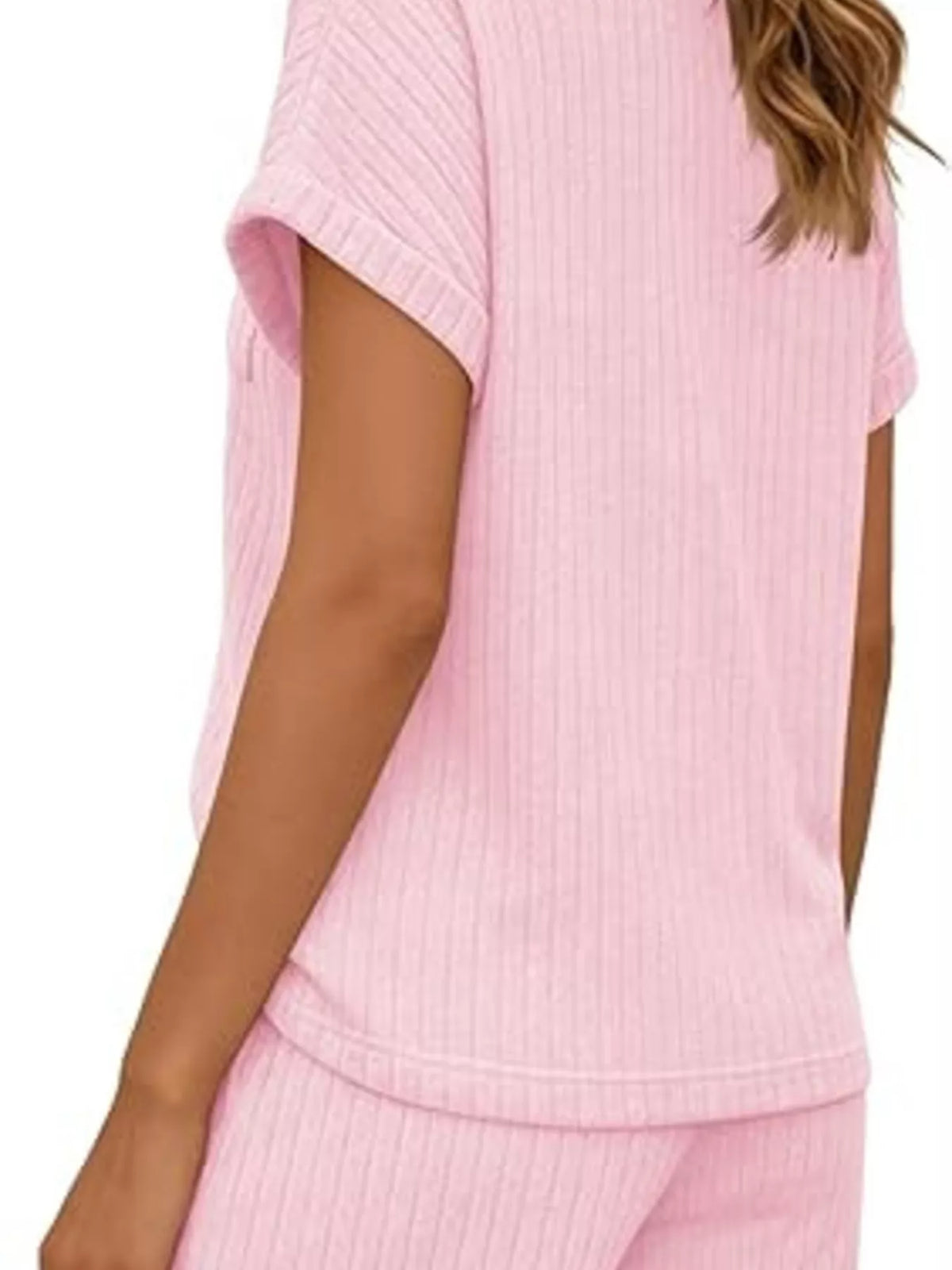 Ribbed Knit Tee and Shorts Two Piece Set, view 28
