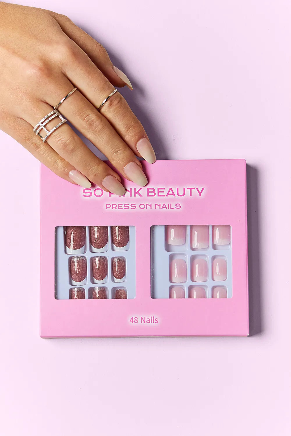 Midnight glam press on nails