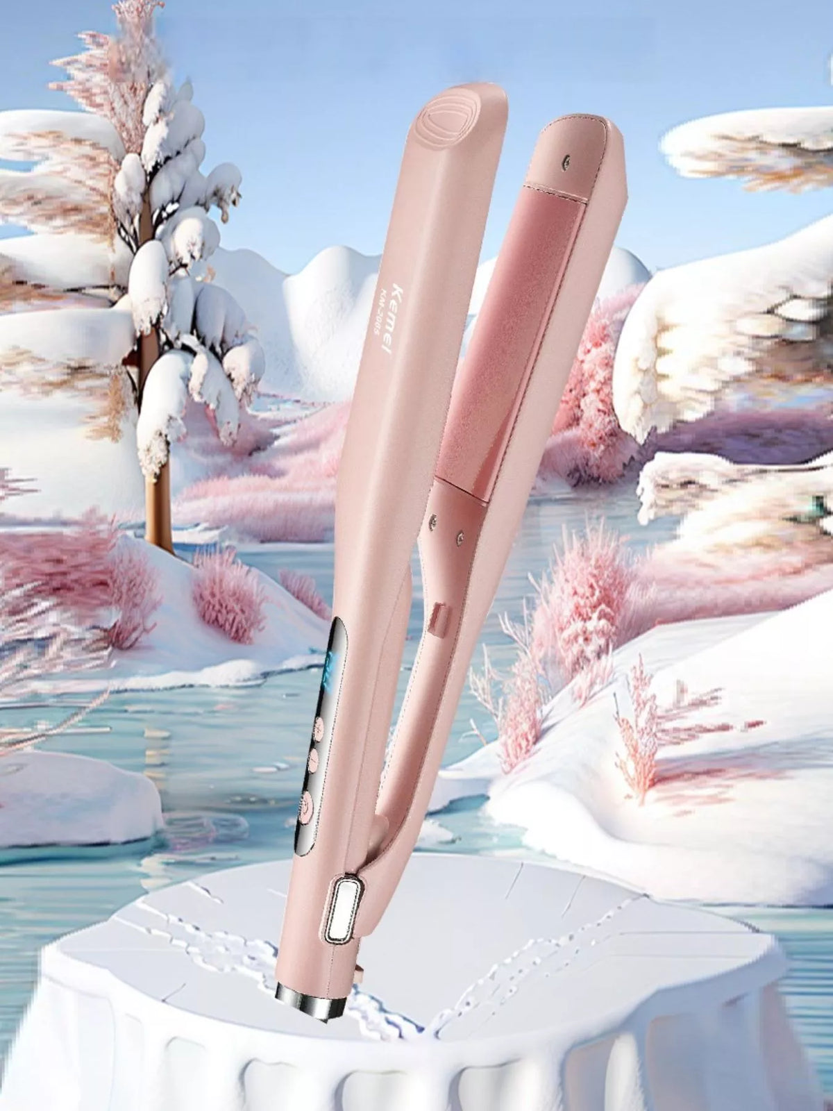 Hair straightener temperature control detail