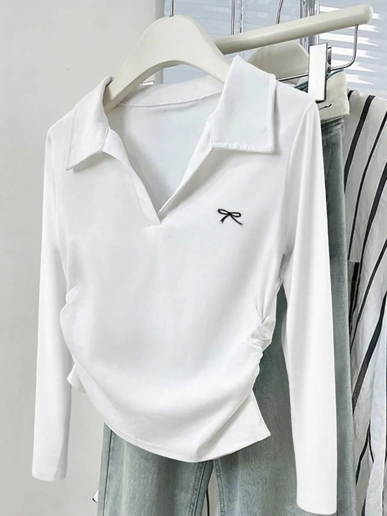 Johnny Collar Long Sleeve T-Shirt - Fashorio