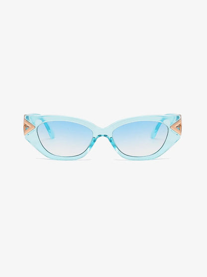 Polycarbonate Frame Cat-Eye Sunglasses Mint Blue One Size - Fashorio