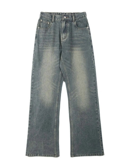Men's Full Size Washed Straight Leg Jeans Plus Size - Fashorio