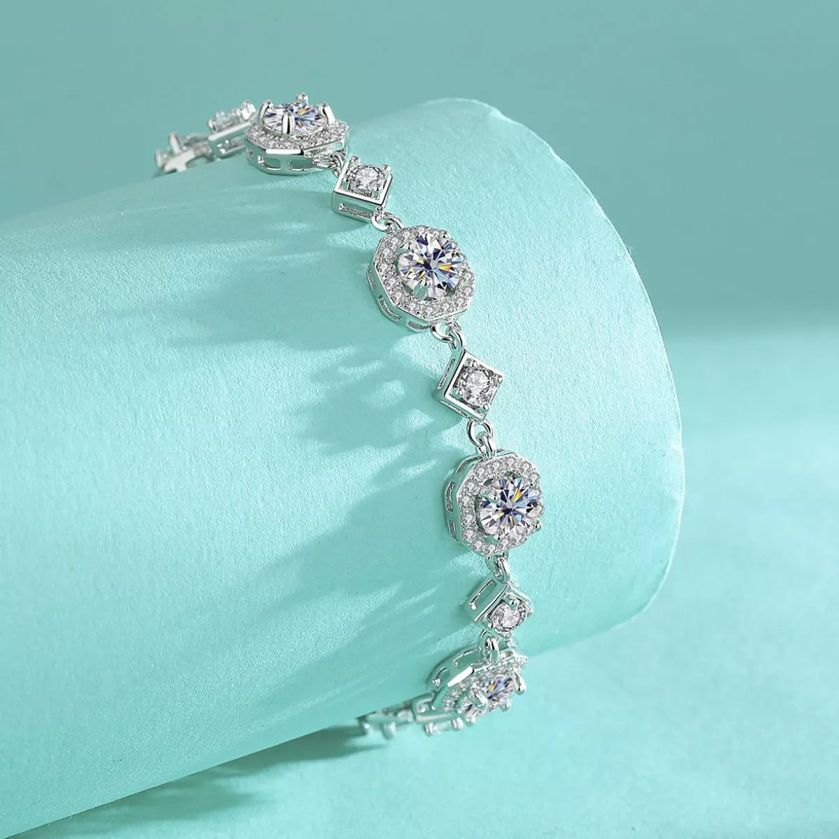 Sterling silver bracelet clasp and extension chain detail