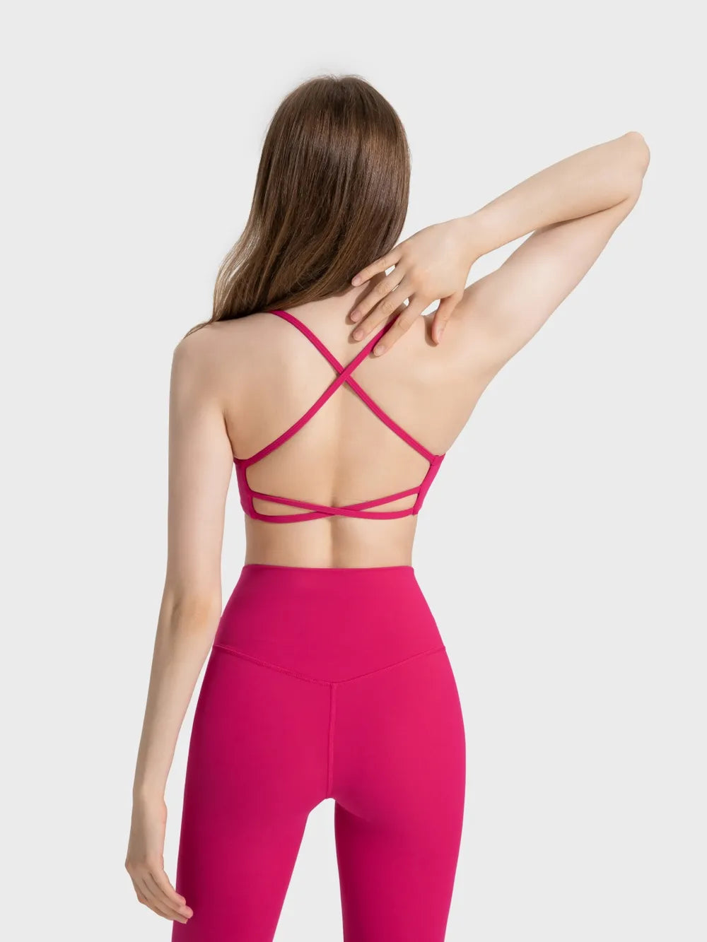 Millennia Crisscross Back Scoop Neck Active Cami with Detachable Chest Pads - Fashorio