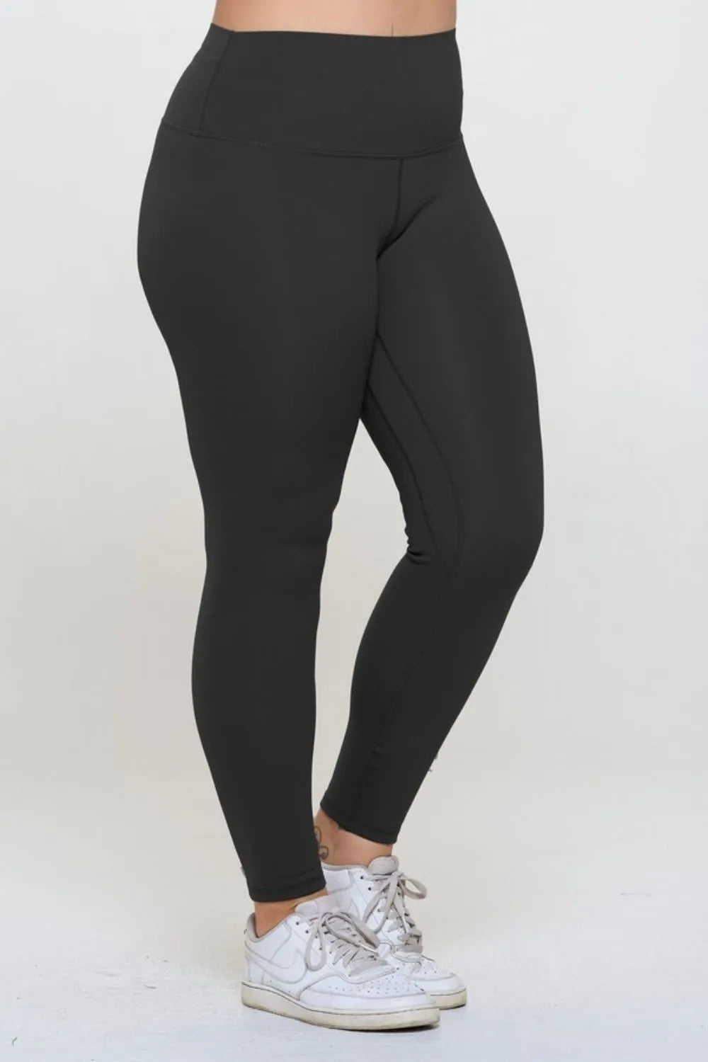 Yelete Full Size Fleece Lined High Waisted Leggings - Fashorio