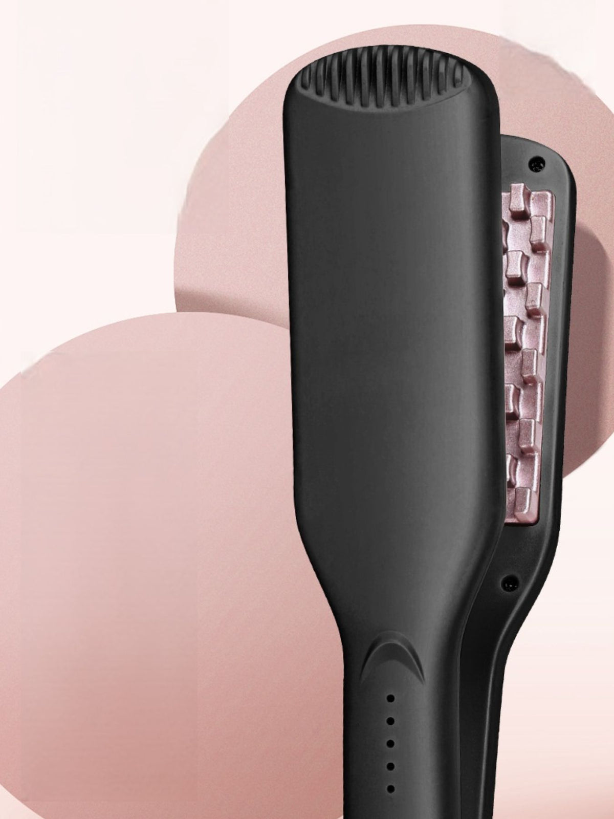 Hair straightener heated plates close up
