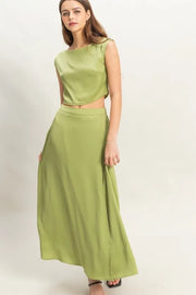 HYFVE Sleeveless Top and Maxi Skirt Set MATCHA - Fashorio