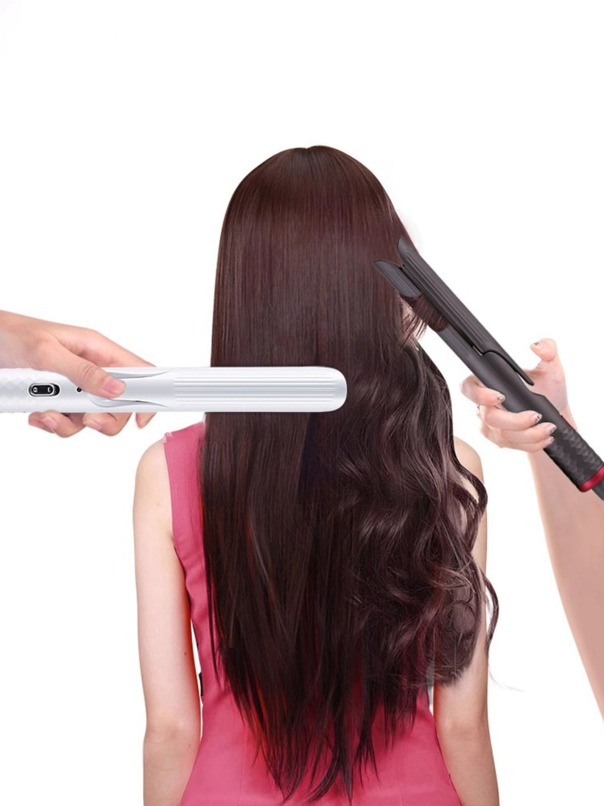 Curling iron shaping a curl