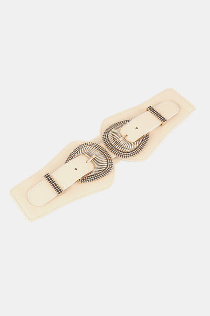 Shell Double Buckle Elastic Wide Belt - Fashorio