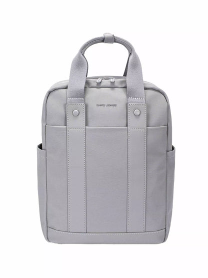 David Jones Canvas Backpack Bag with Dual Handle STEEL GRAY One Size - Fashorio