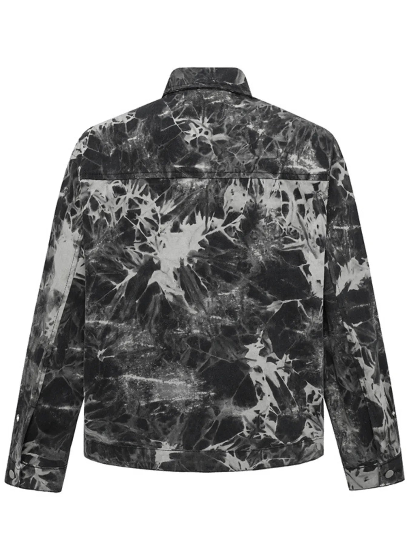 Men's Tie-Dye Button Up Long Sleeve Denim Jacket - Fashorio