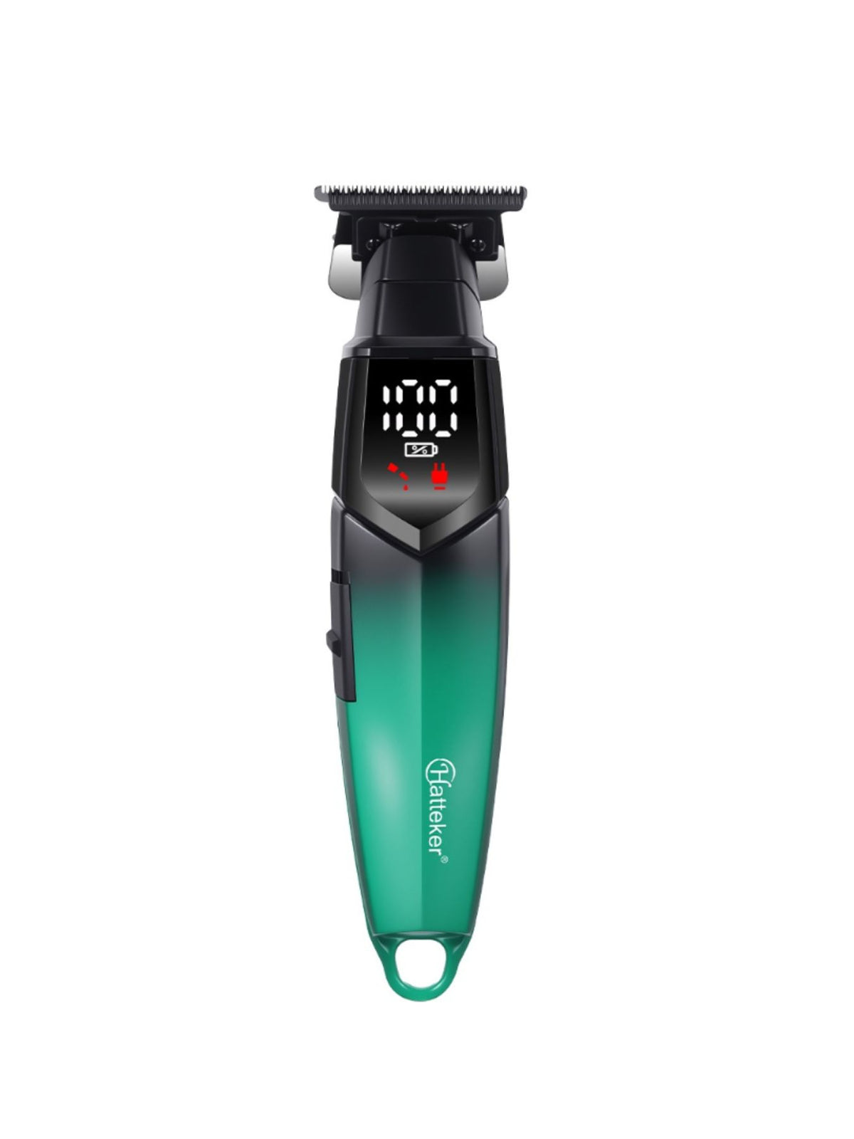 Cordless hair clipper with LED display side view