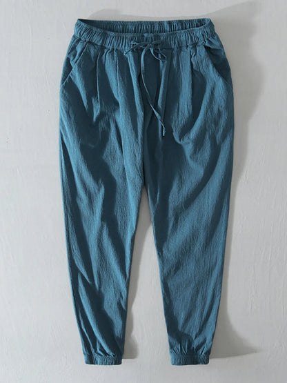 Men's Plus Size Casual Drawstring Joggers Blue - Fashorio