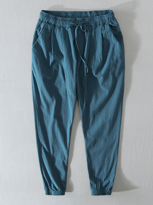 Men's Plus Size Casual Drawstring Joggers Blue - Fashorio