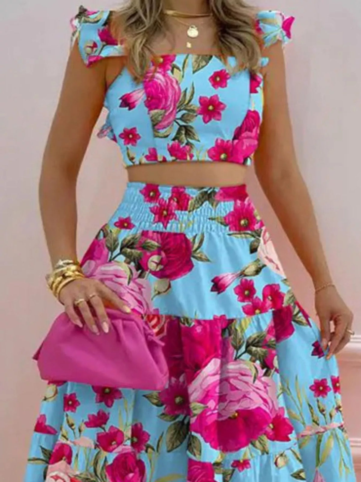 Smocked crop top close up